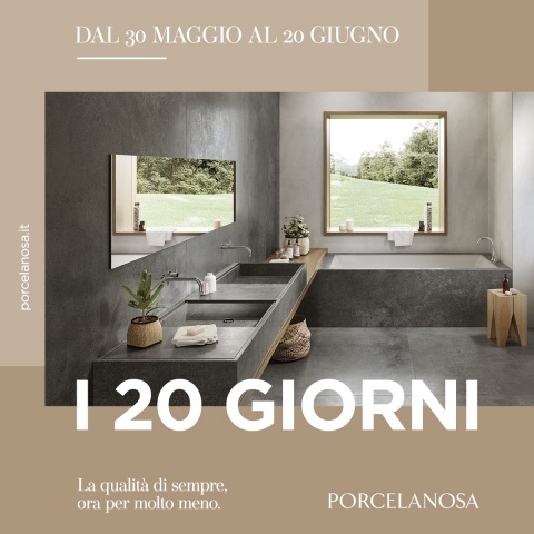 porcelanosa, campagna, pubblicità, promozioni, sconti, covid, milano, roma